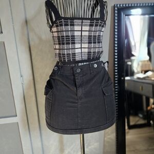 Plaid Black and White Women's Top